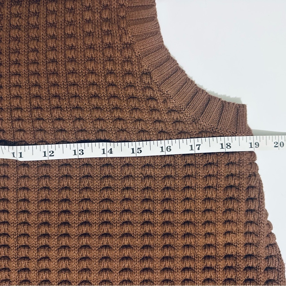 French Connection Mozart Popcorn Stitch Brown Sleeveless Sweater, Women’s Large - Picture 4 of 10